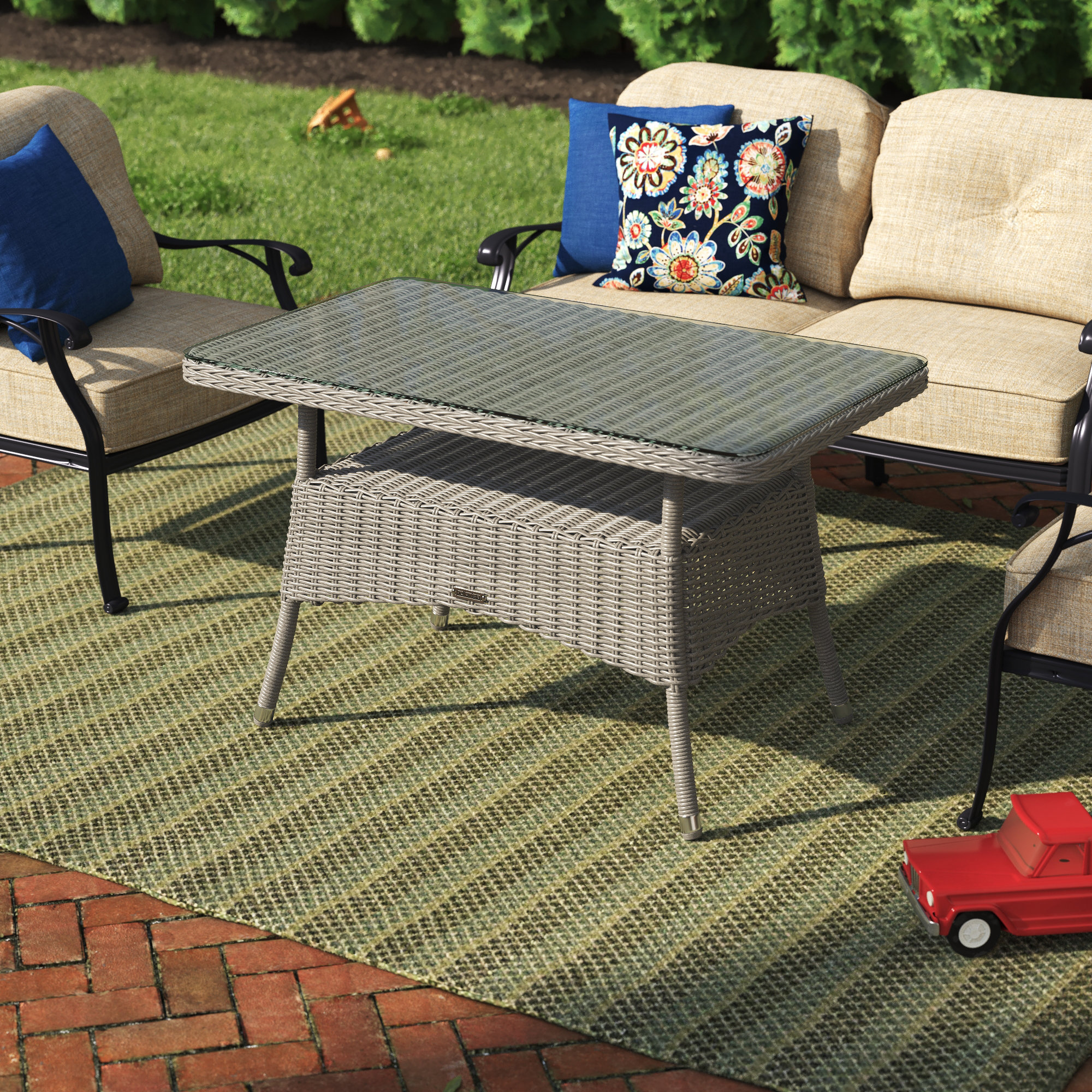 Andover Mills™ Acuff 43" Wide 26" Height All Weather Resin Wicker